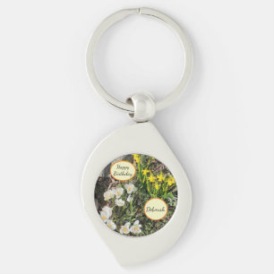 Daffodils & Crocus Birthday Key Ring