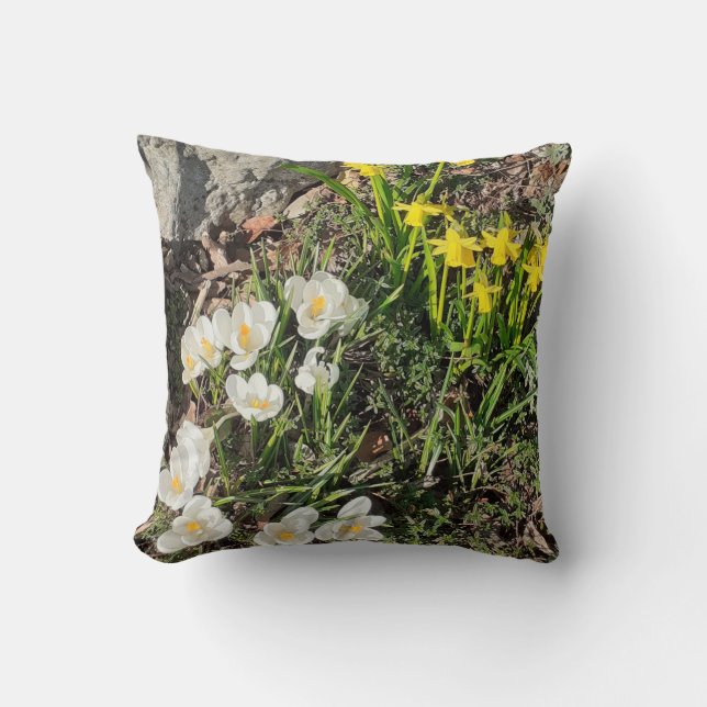 Daffodils & Crocus Cushion (Front)