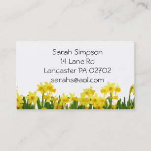 daffodils flower business cards
