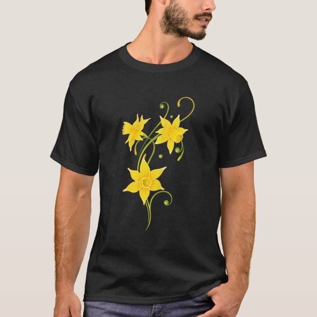 Daffodils Flower Floral Spring Easter T-Shirt (Front)