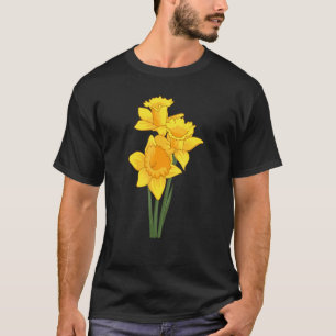 Daffodils Flowers Floral Style Spring Easter Garde T-Shirt
