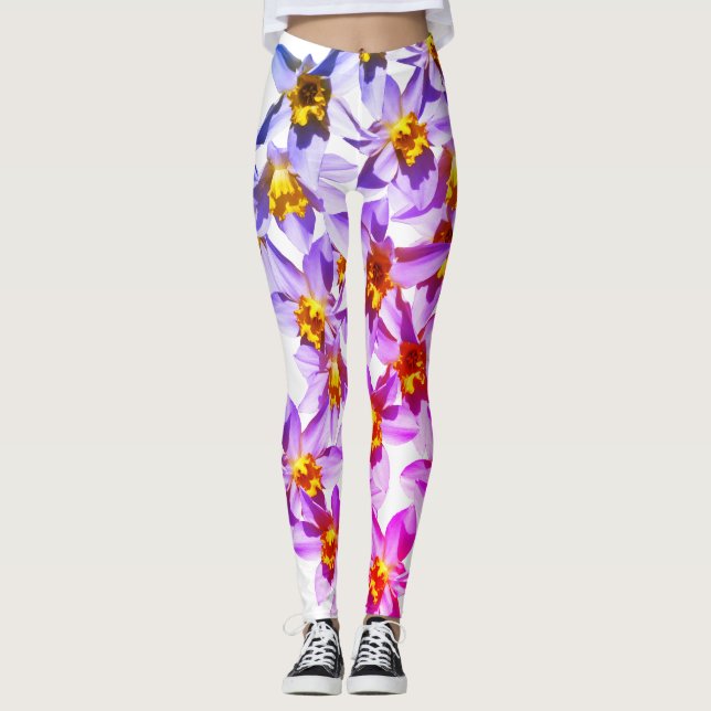 Daffodils Flowers Photo   Custom Leggings (Front)