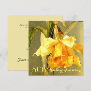 Daffodils Golden Wedding Invitation