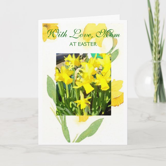 Daffodils Mum Easter Holiday Card (Front)