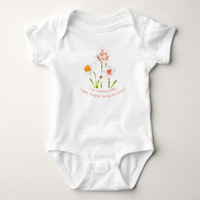 Daffodils on a Baby Bodysuit (Front)