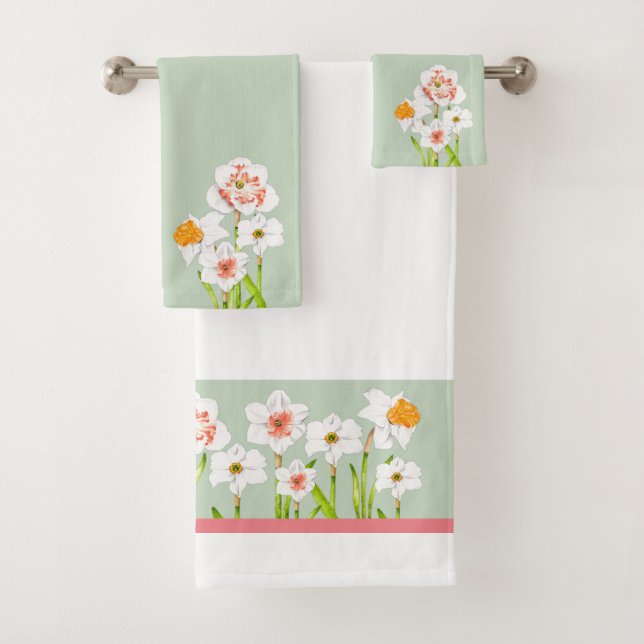 Daffodils on a Bathroom Towel Set (Insitu)
