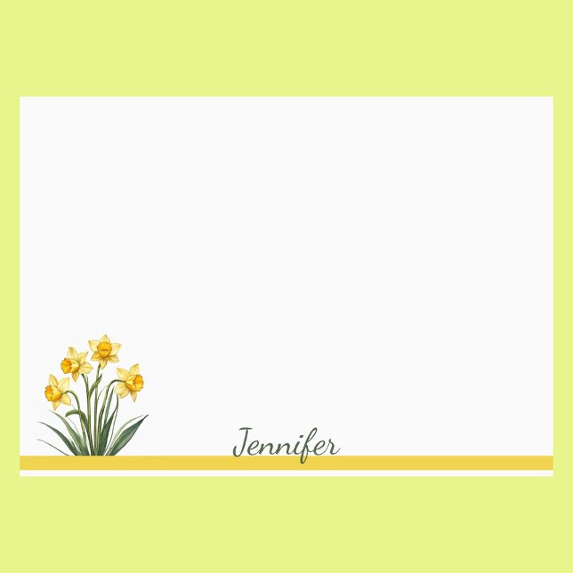 Daffodils Personalise with Your Name Post-it Notes (Creator Uploaded)