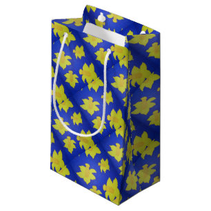 Daffodils Pop Art Blue Small Gift Bag