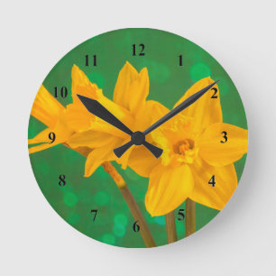 Daffodils Round Clock