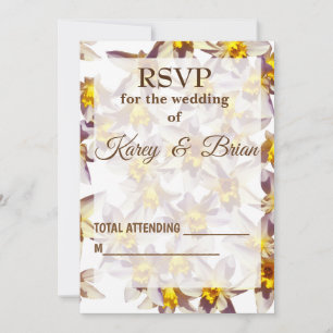 Daffodils Script , Elegant  RSVP Photo Card
