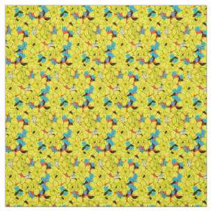 Daffodils spring floral pattern fabric