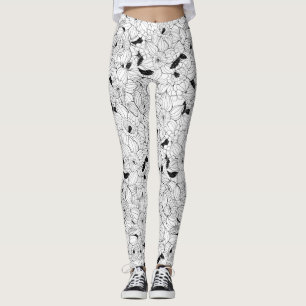 Daffodils spring floral pattern leggings