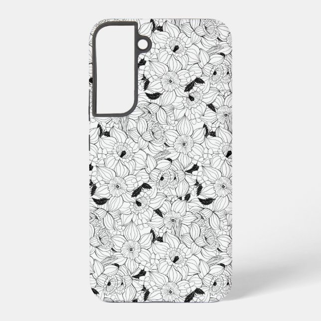 Daffodils spring floral pattern samsung galaxy s22+ case (Back)