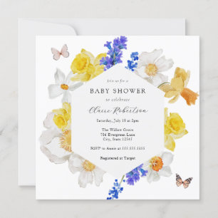 Daffodils Spring Flowers Baby Shower Invitation