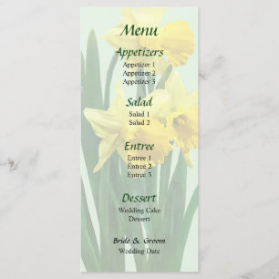 Daffodils Tall and Short Wedding Menu
