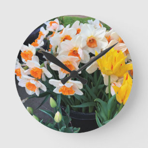 Daffodils & Tulips, Oregon Round Clock