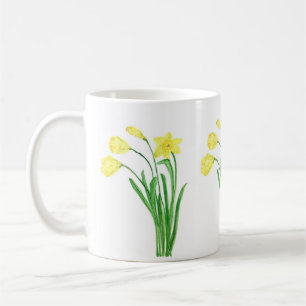 Daffodils Watercolor Yellow Floral Spring Coffee M Mug