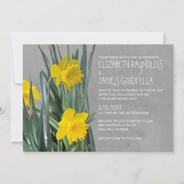 Daffodils Wedding Invitations (Front)