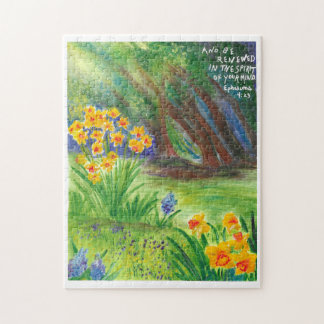 Daffodils with Scripture Christian Puzzle