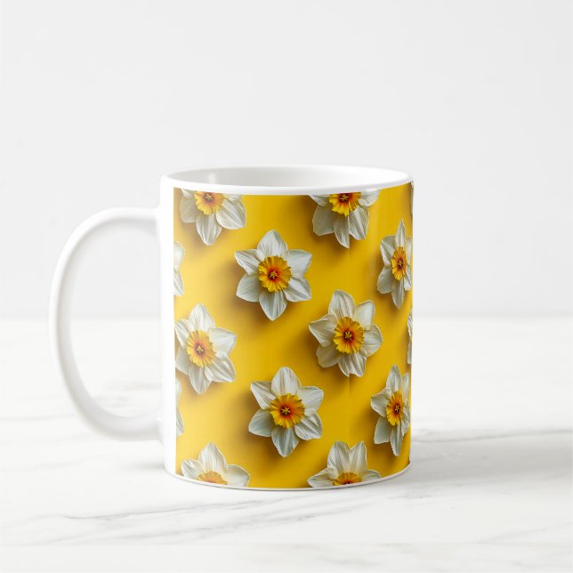 Daffodils yellow pattern coffee mug (Left)