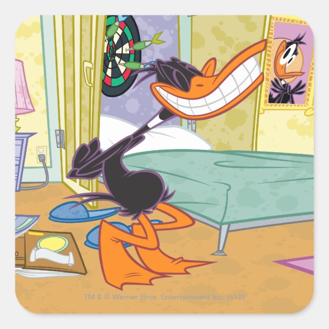DAFFY DUCK™ Big Smile Square Sticker (Front)