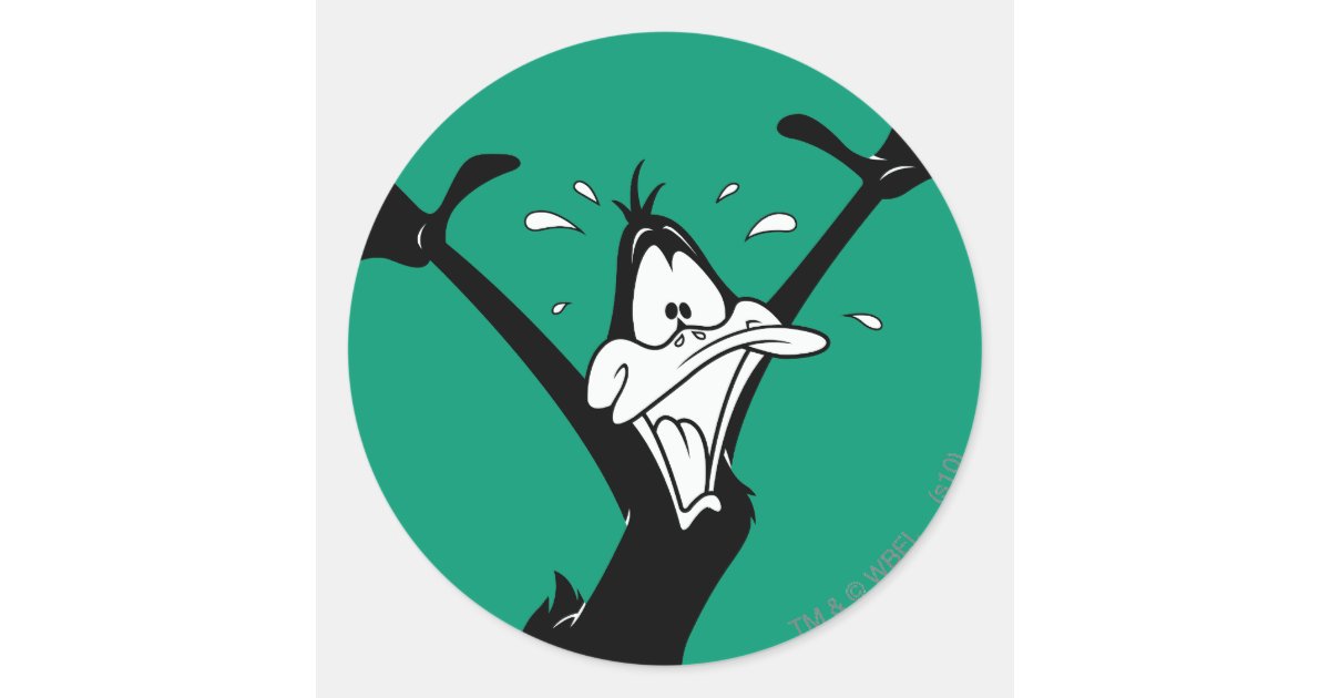 DAFFY DUCK™ Excited Classic Round Sticker | Zazzle