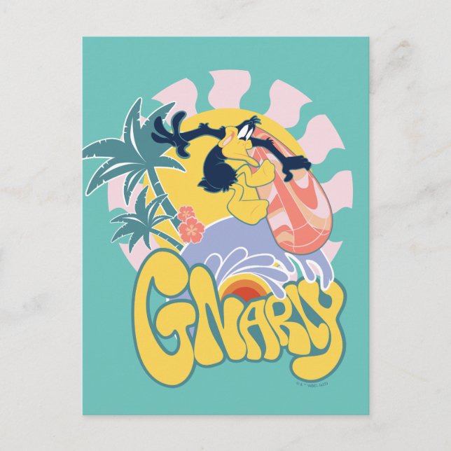 DAFFY DUCK™ Surfing - Gnarly Postcard (Front)