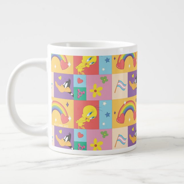 DAFFY DUCK™ & TWEETY™ - Pride Pattern Large Coffee Mug (Left)