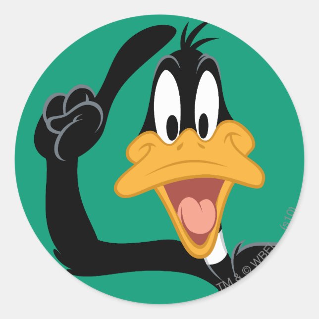 DAFFY DUCK™ With a Great Idea Classic Round Sticker (Front)