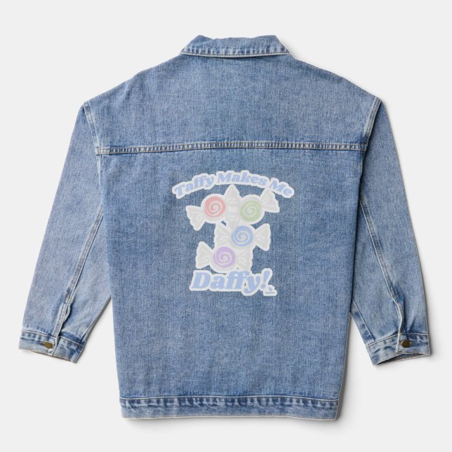  Daffy For Taffy Candy Fun Cartoon Art Denim Jacket (Back)