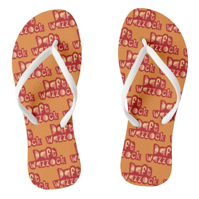 Daft Wazzock Funny British Insults Flipflops (Footbed)