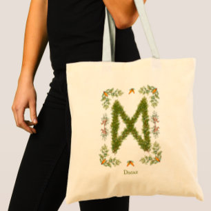 Dagaz Rune in Evergreen Branches Personalized Tote Bag