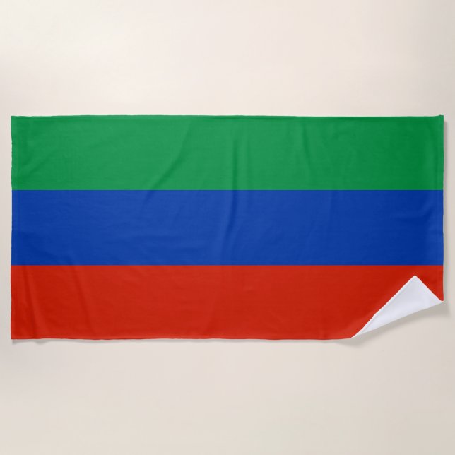 Dagestan Flag Beach Towel (Front)