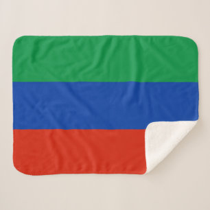 Dagestan Flag Sherpa Blanket