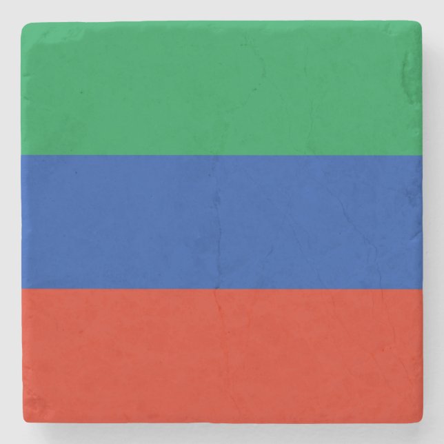 Dagestan Flag Stone Coaster (Front)