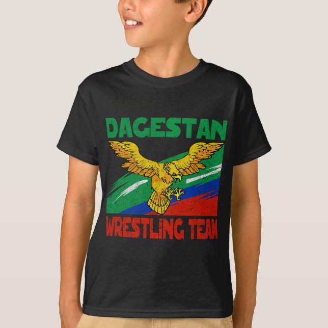 Dagestan Wrestling Team. Caucasus Fighter Tee for  (Front)