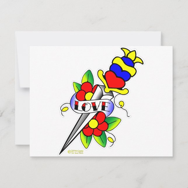 Dagger Flowers and Love Tattoo (Front)