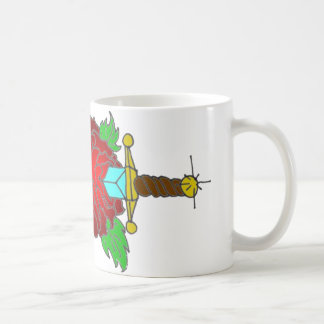 Dagger in Red Rose Classic Flower Tattoo Coffee Mug