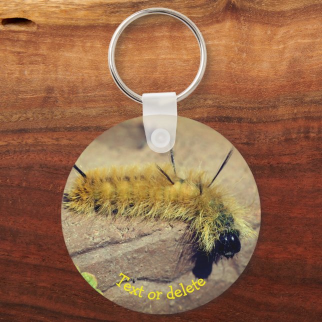 Dagger Moth Caterpillar Nature Personalized Key Ring (Front)