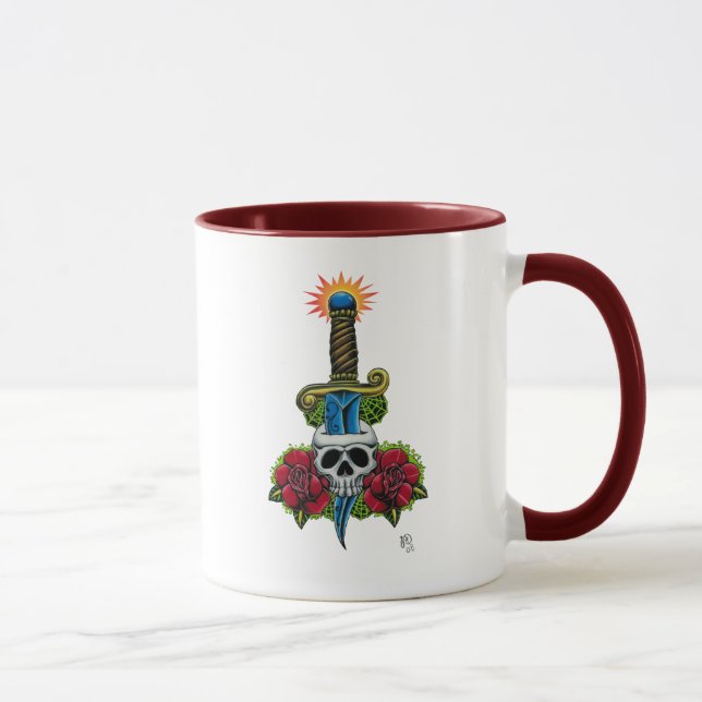 Dagger, Skull, and Roses Mug (Right)