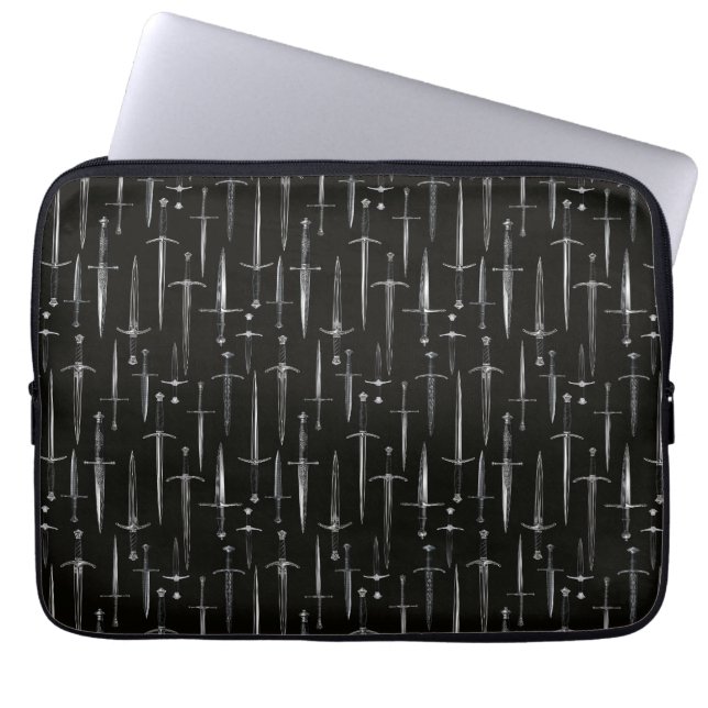 Daggers and Swords repeating moody pattern Laptop Sleeve (Front)