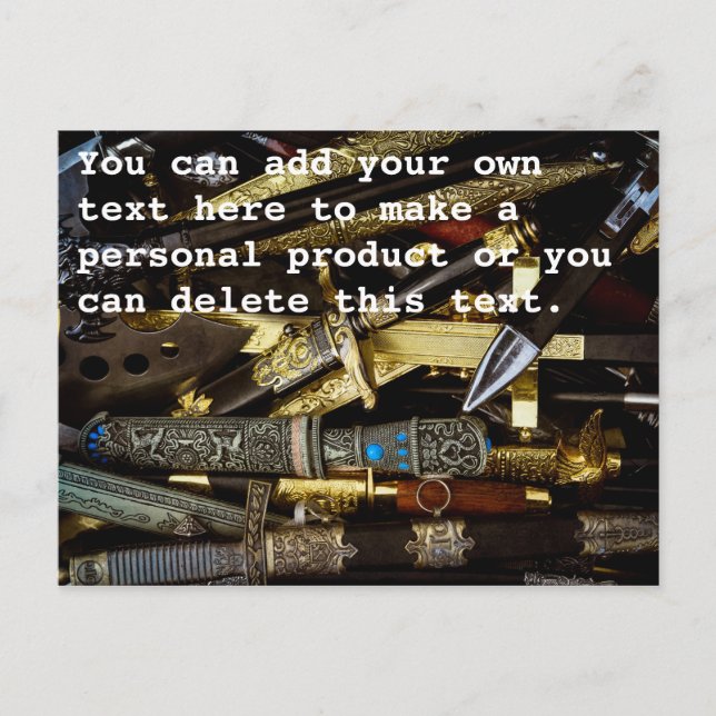 Daggers, Dirks and Sabres Postcard (Front)