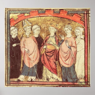 Dagobert I , King of Franks receiving the Kingdom Poster
