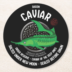 Dagon Caviar – Abyssal Luxury from Innsmouth Round Paper Coaster