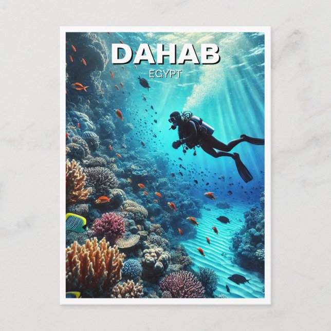 Dahab Egypt Scuba Diver Postcard (Front)