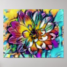 Dahlia Aquarelle Poster 8x10