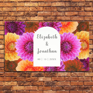 Dahlia Autumn Floral Wedding Banner