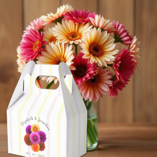 Dahlia Autumn Floral Wedding Favour Box