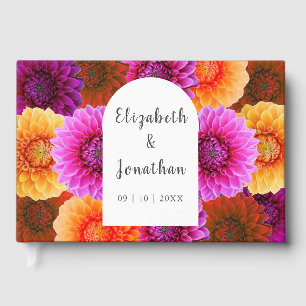 Dahlia Autumn Floral Wedding Guest Book