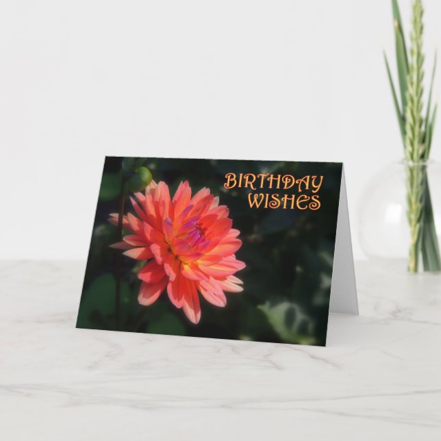 Dahlia Birthday 1 Card (Front)